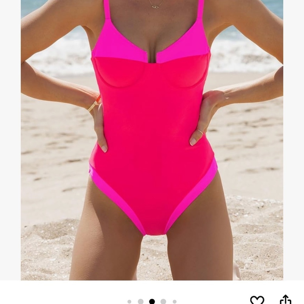 Neon Pink Sculpting One-Piece Swimsuit